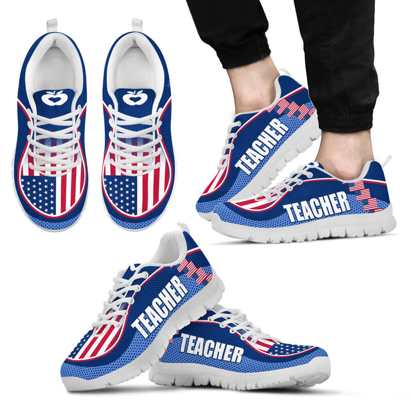 Teacher America Flag Cl Shoes Sneakers, Running Shoes, Shoes For Women, Shoes For Men, Cust- Love Sneakers