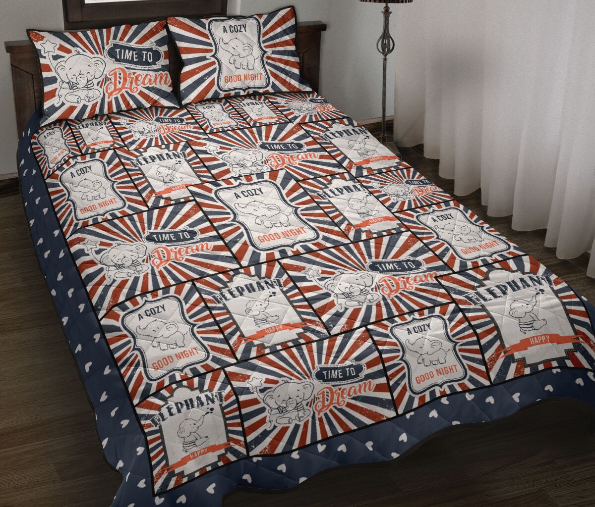 Elephant Baby Cartoon - Quilt Bed Set- Love Quilt Bedding Set