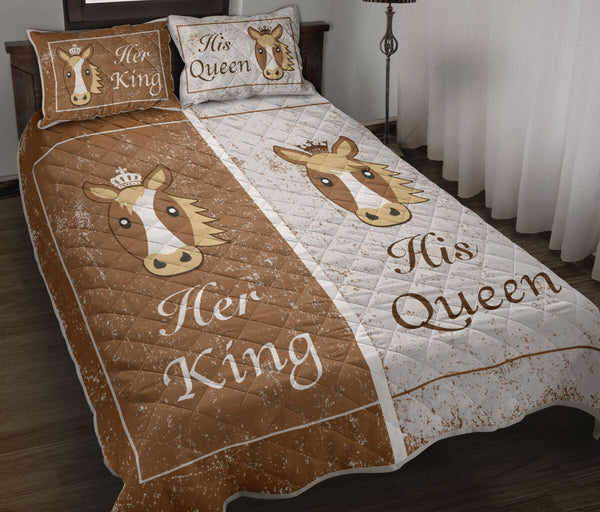 Horse - King And Queen - Love Quilt Bedding Set