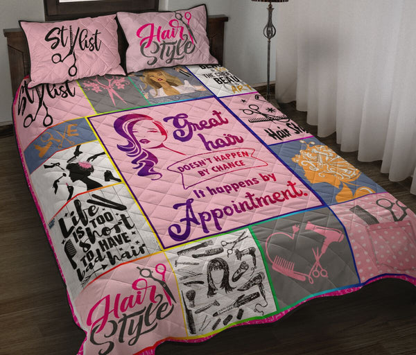 Hair Stylist Pink - Bed Set - Love Quilt Bedding Set