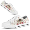 Shih Tzu Flower Background - Low Top Shoe - Love Low Top Shoes