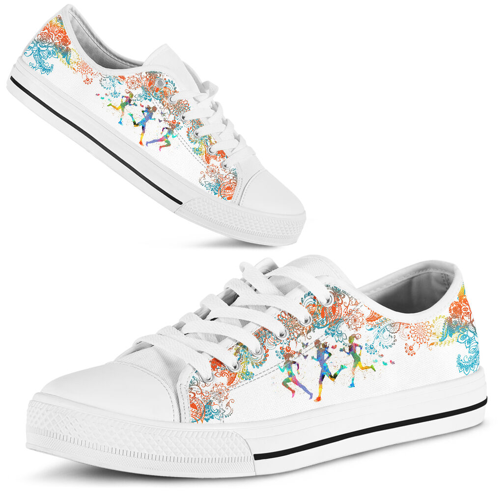 Running Watercolor - Low Top Shoe - Love Love Top Shoes