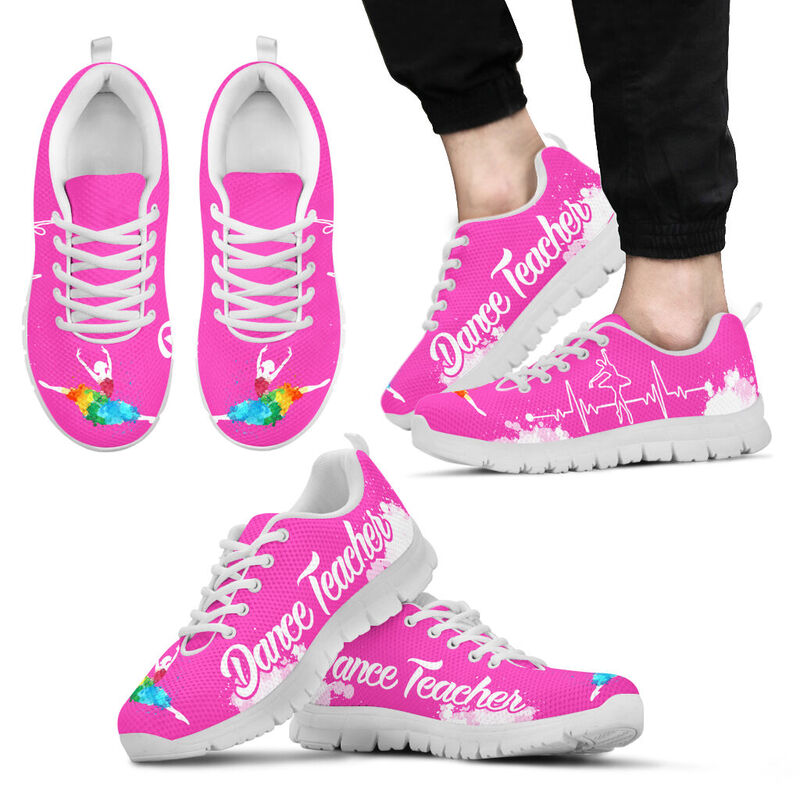Dance Teacher Art Pink White Kd Sneakers, Runni- Love Sneakers