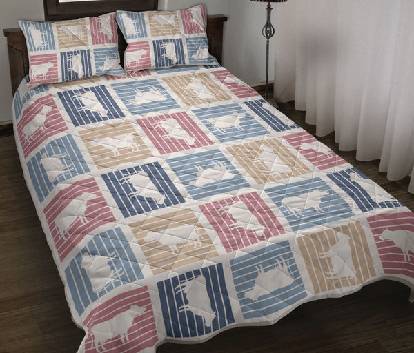 Cute Cow - Quilt Bed Set - Nnl - Love Quilt Bedding Set