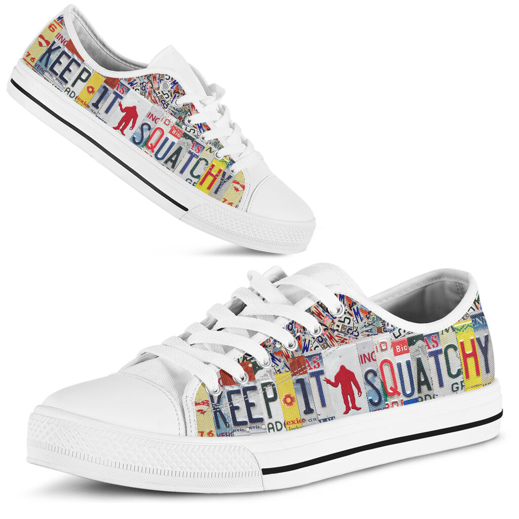 Keep It Squatchy License Plates Low Top Shoes