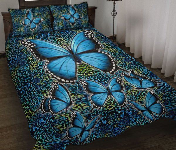 Butterfly Skin Background Real Style Quilt Bed Set - Love Quilt Bedding Set