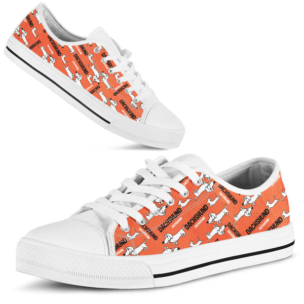 Dachshund Cartoon Low Top Shoes - Love Low Top Shoes