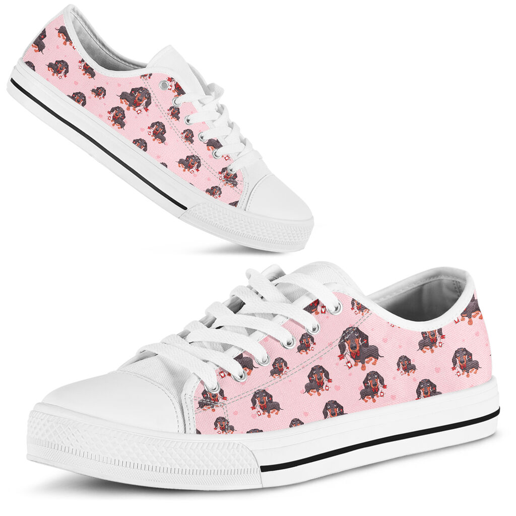 Dachshund Cute Heart - Low Top Shoe - Love Love Top Shoes