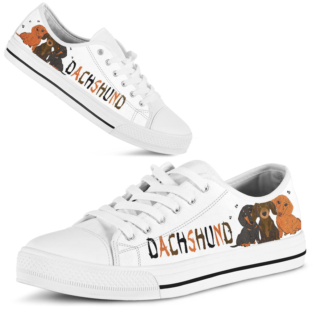 Dachshund Cartoon - Low Top Shoe - Love Love Top Shoes