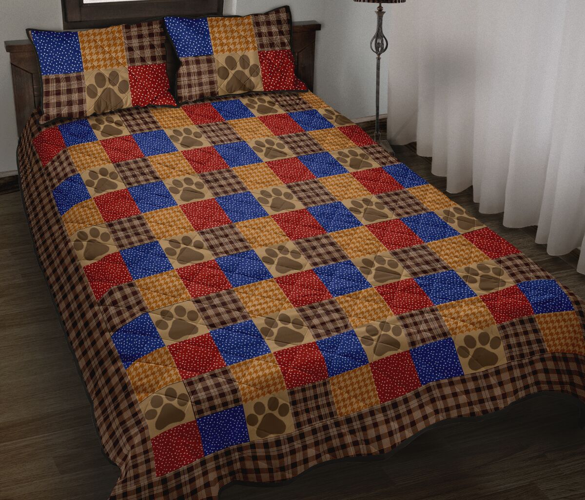 Dog Paw Square - Bed Set - Love Quilt Bedding Set