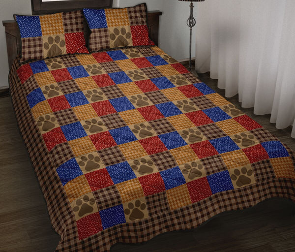 Dog Paw Square - Bed Set - Love Quilt Bedding Set