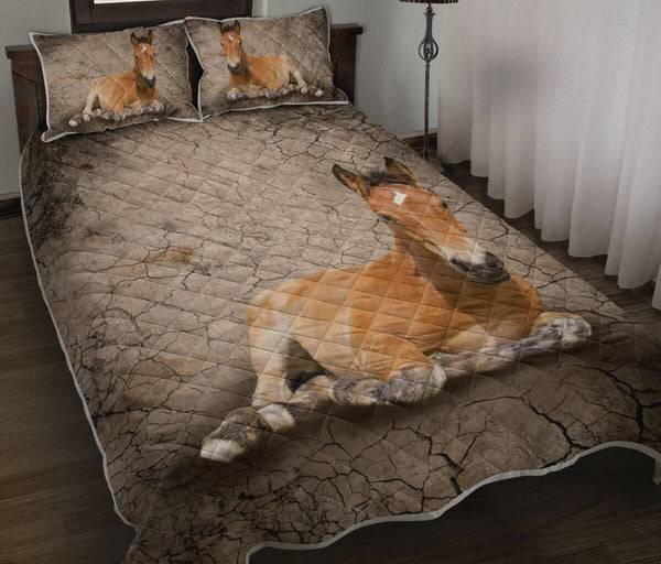 Horse Dry Soil Cracking 3d - Love Quilt Bedding Set