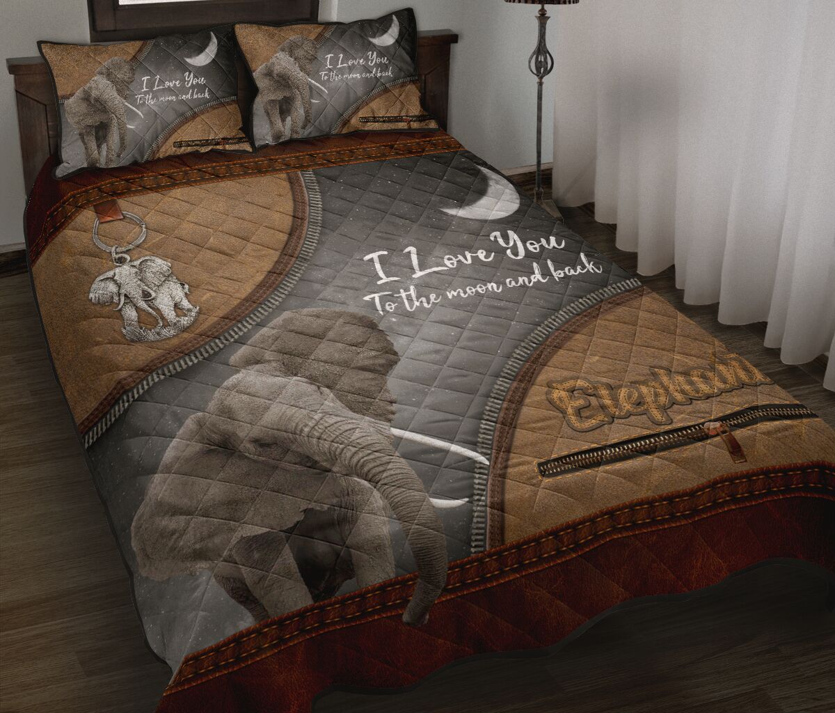 Elephant Leather Quilt Bed Set - Love Quilt Bedding Set