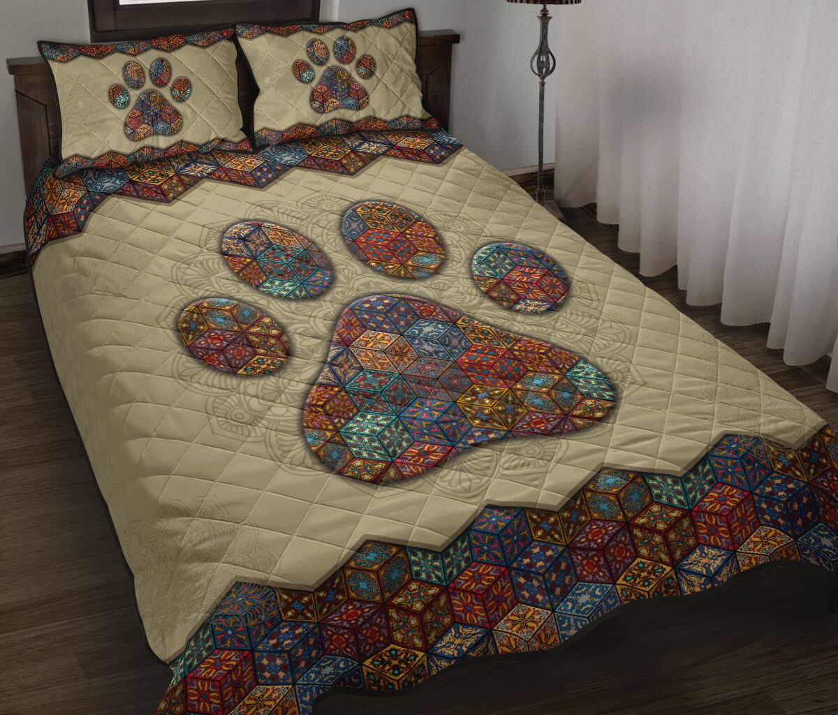 Quilt Bed Set - Dog - Mandala 19 - Love Quilt Bedding Set