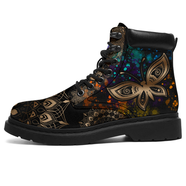 Butterfly Henna With Watercolor Asboot - Tl - Love All Season Boots