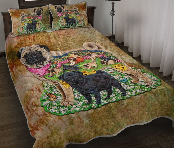 Pug Mom - Bed Set - Love Quilt Bedding Set