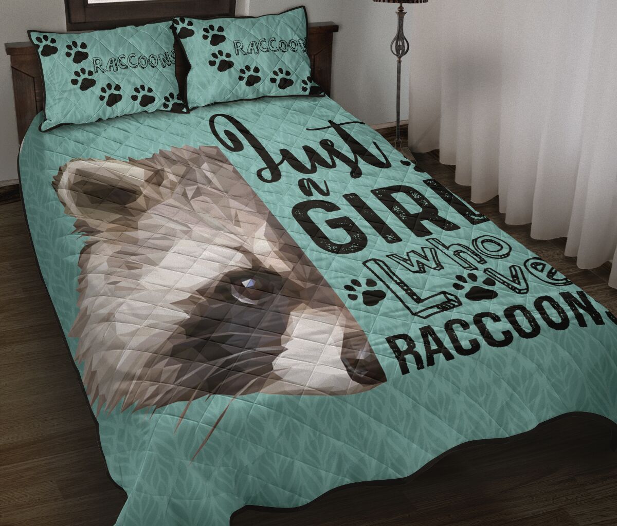 Raccoon Quilt Bed Set- Just A Girl Who Loves Raccoons 73 - Love Quilt Bedding Set
