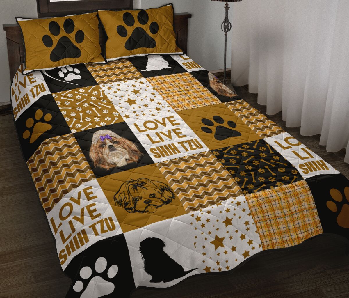 Quilt Bed Set - Shih Tzu 59 - Love Quilt Bedding Set