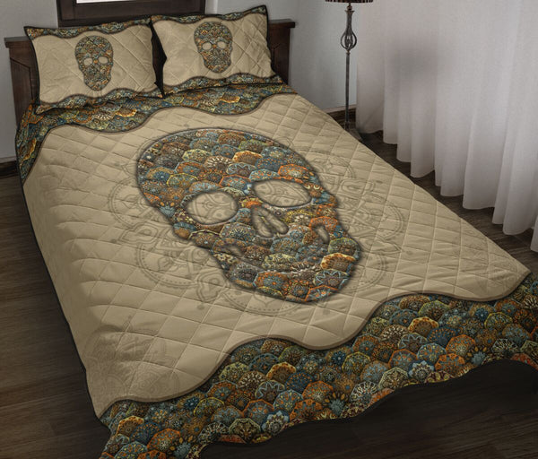 Quilt Bed Set - Skull - Mandala 8 - Love Quilt Bedding Set