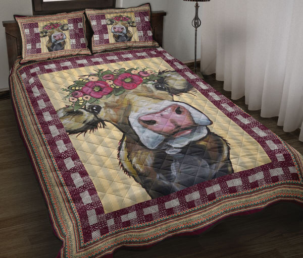 Cow Quilt Bed Set 47 - Love Quilt Bedding Set