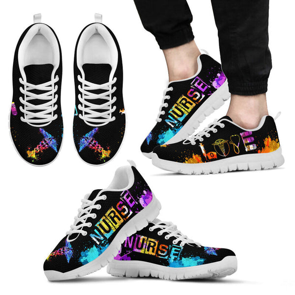 Nurse Love Art Sole White Sneakers, Running Shoes, Shoes For Women, Shoes For Men, Custom Sh- Love Sneakers
