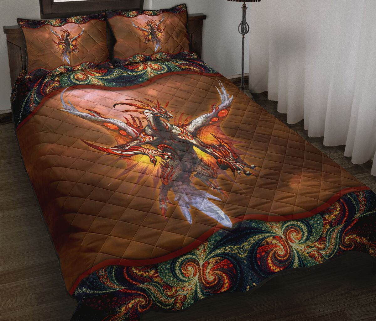 Dragon Quilt Bed Set 8- Love Quilt Bedding Set