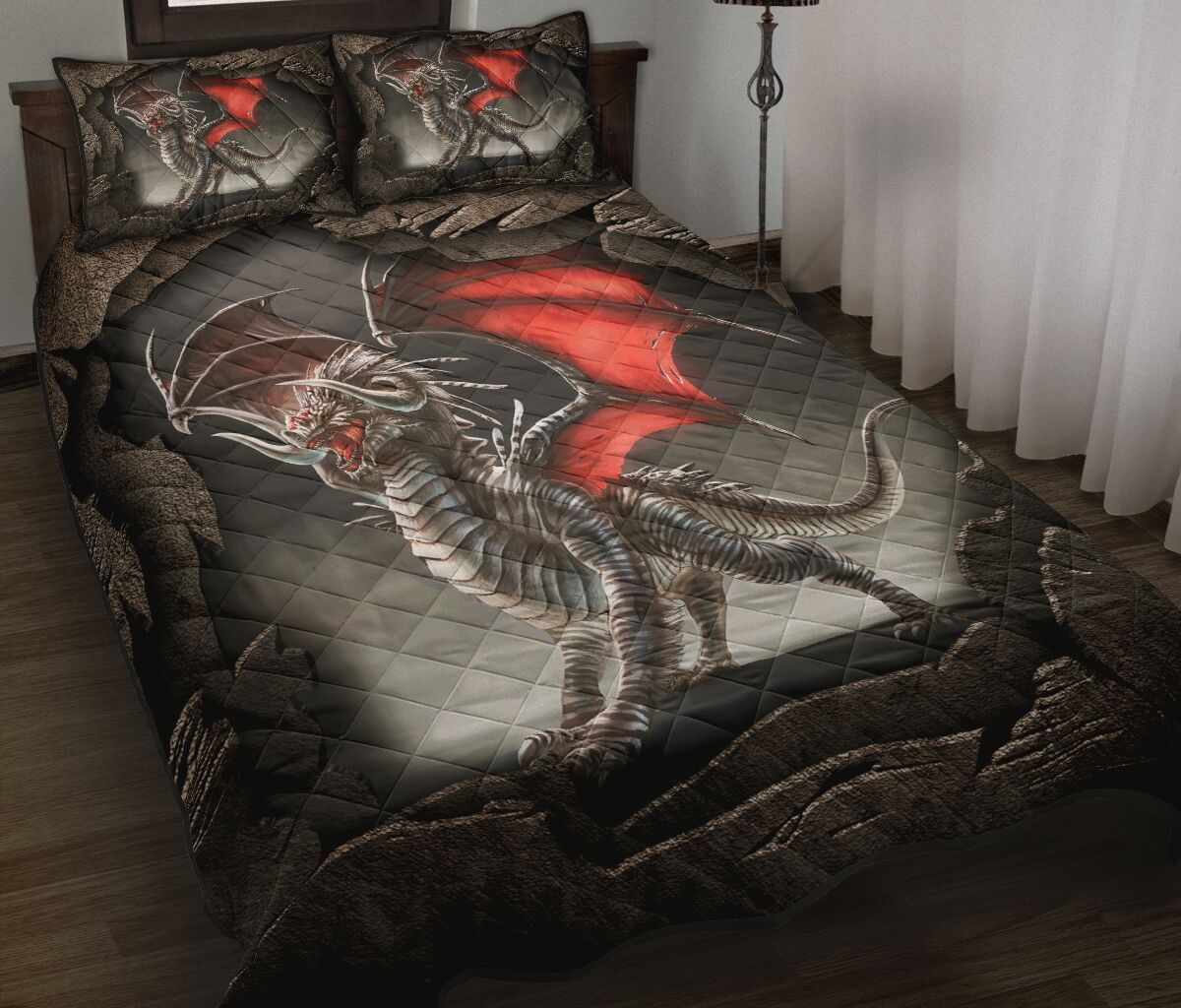 Dragon Quilt Bed Set 6 - Love Quilt Bedding Set