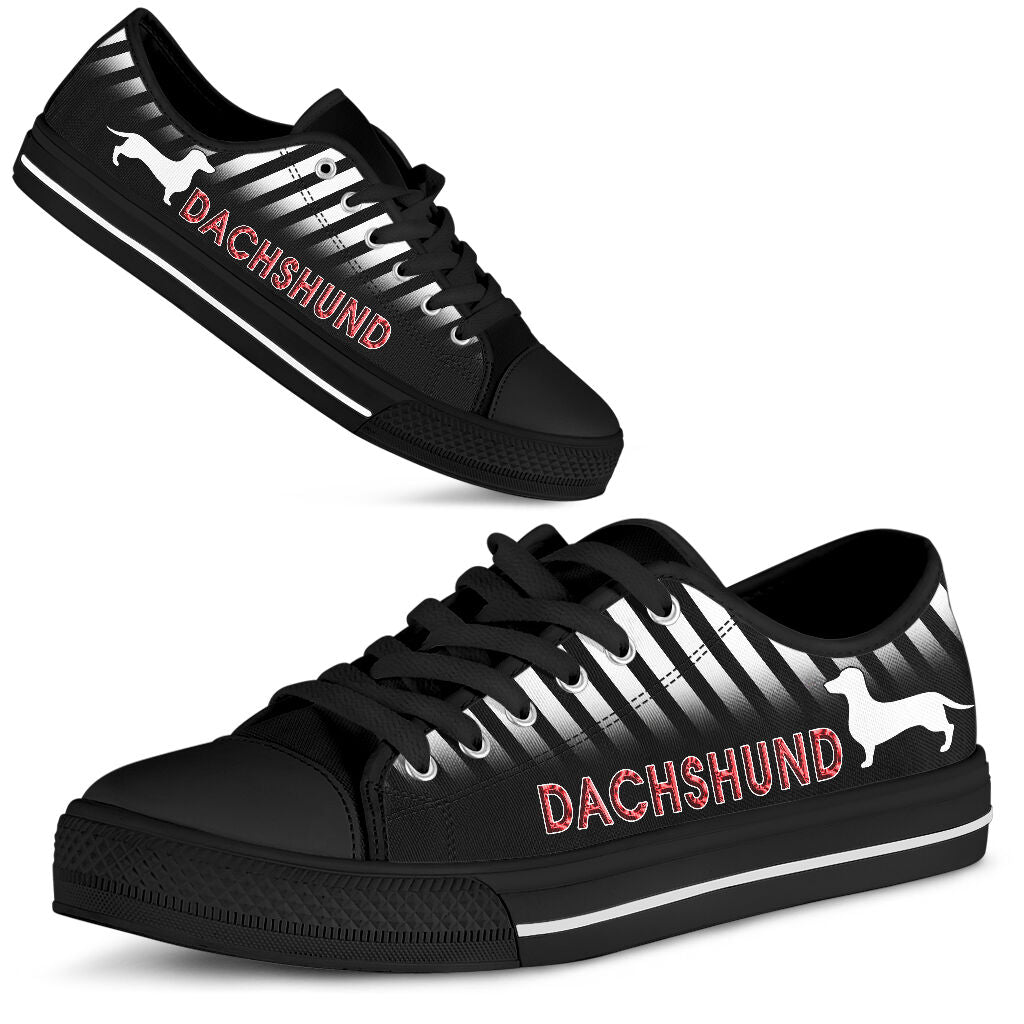 Dachshund Black Low Top Shoes - Love Low Top Shoes