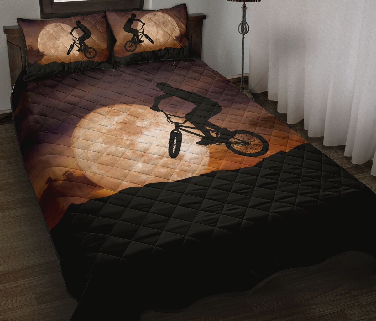 Bmx With Moon - Bed Set - Love Quilt Bedding Set