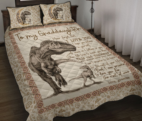 Quilt Bed Set - Dinosaur - To My Granddaughter 5 - Love Quilt Bedding Set