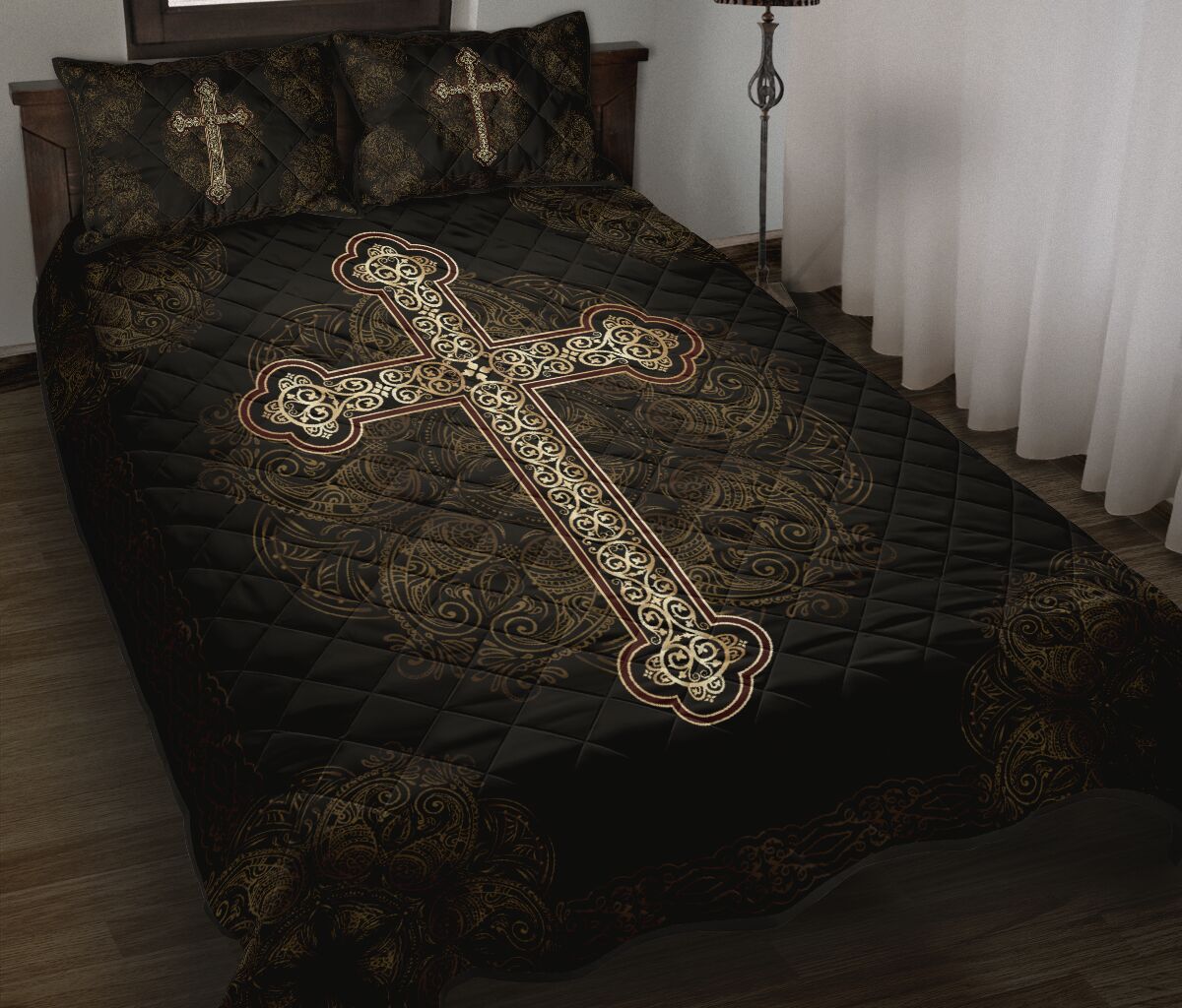 Cross Mandala Quilt Bed Set - Love Quilt Bedding Set