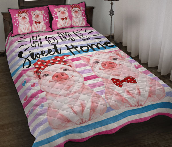 Pig Quilt Bed Set 13 - Love Quilt Bedding Set