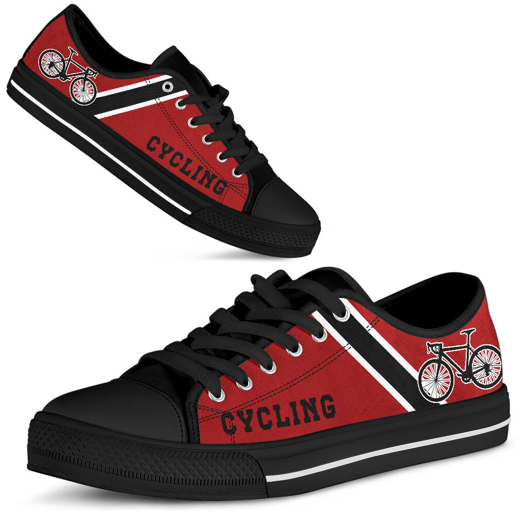 Cycling Background Red Shoe - Love Love Top Shoes
