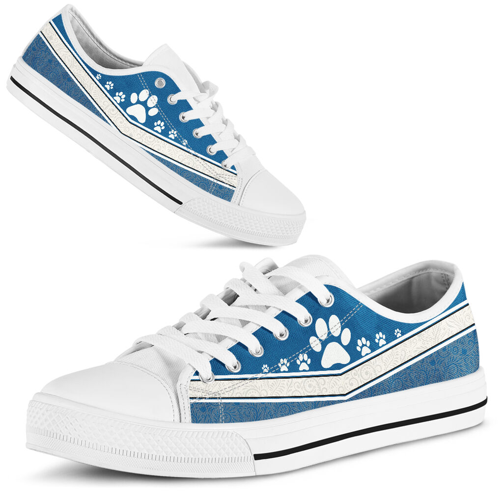 Dog Mom Line Blue - Low Top Shoe - Love Love Top Shoes
