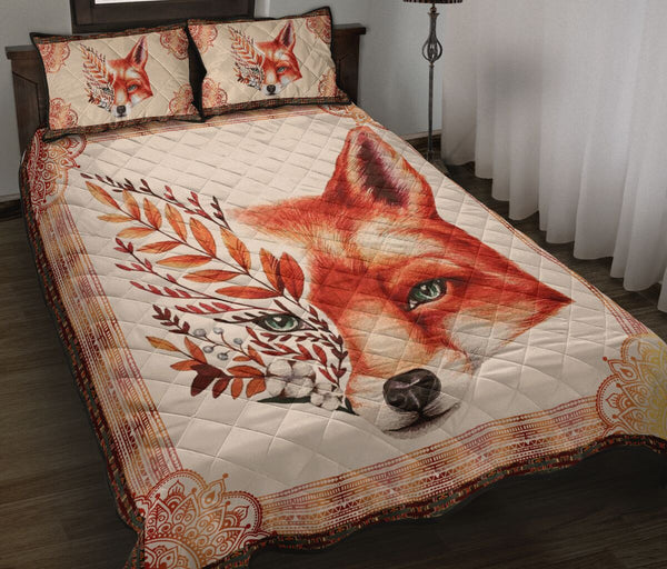 Fox Quilt Bed Set- Gift For Fox Lovers 73 - Love Quilt Bedding Set