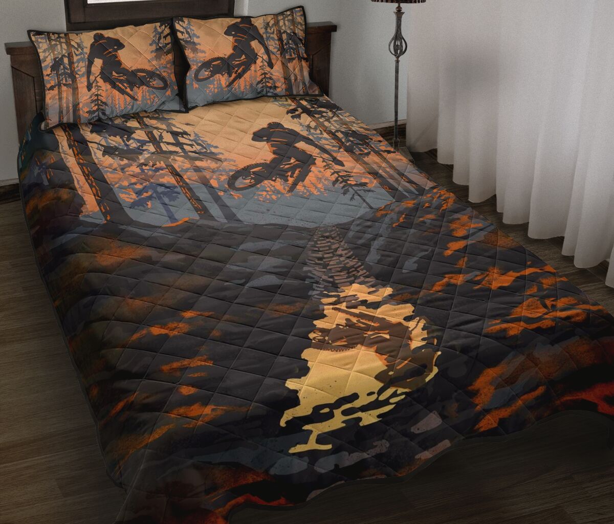 Mountain Bike Sunset - Bed Set - Love Quilt Bedding Set