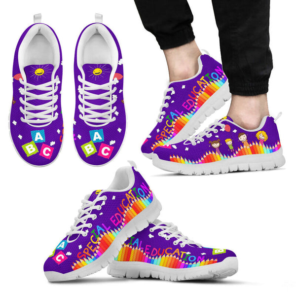 Special Education Abc- Purple Sneakers, Running Shoes, Shoes For Women, Shoes For Men, Cust- Love Sneakers