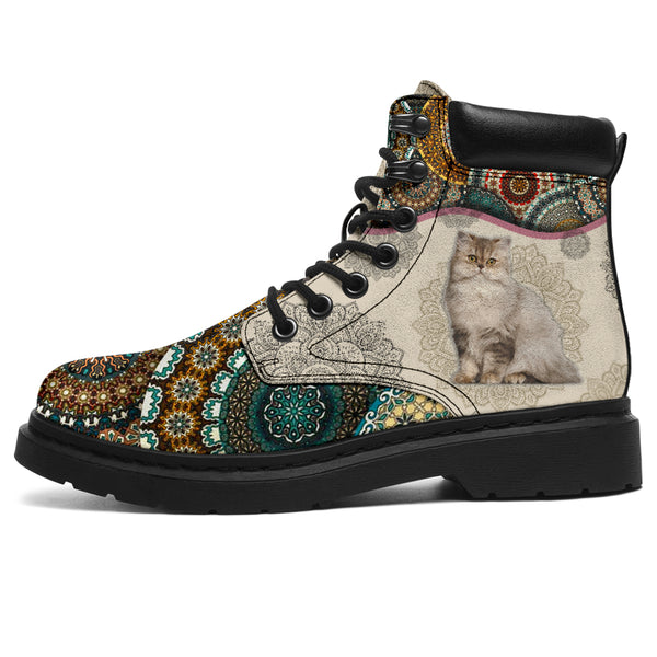 Persian Cat - Vintage Mandala Asboot Sky- Love All Season Boots