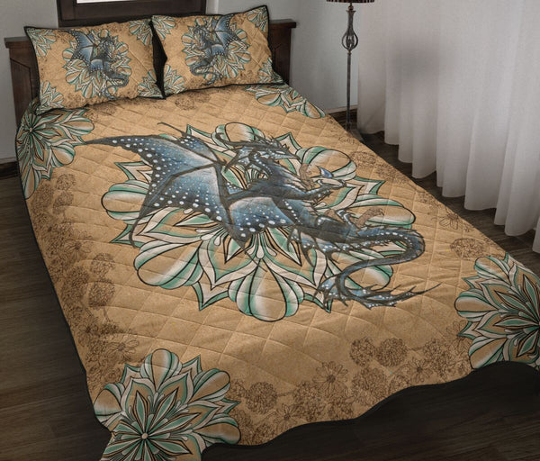 Dragon Kraft Style Quilt Bed Set - Love Quilt Bedding Set