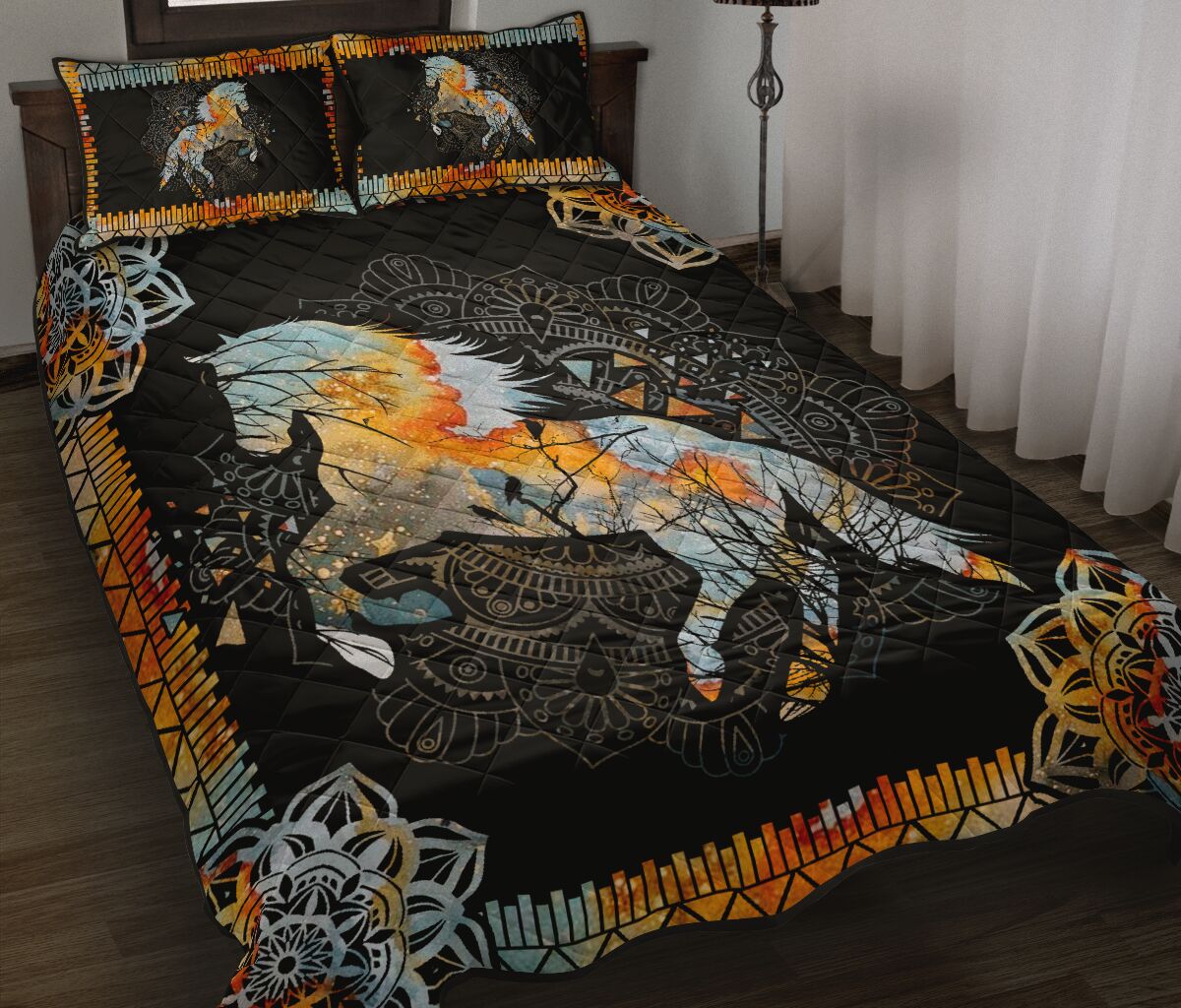 Horse Color Mandala - Bed Set - Love Quilt Bedding Set