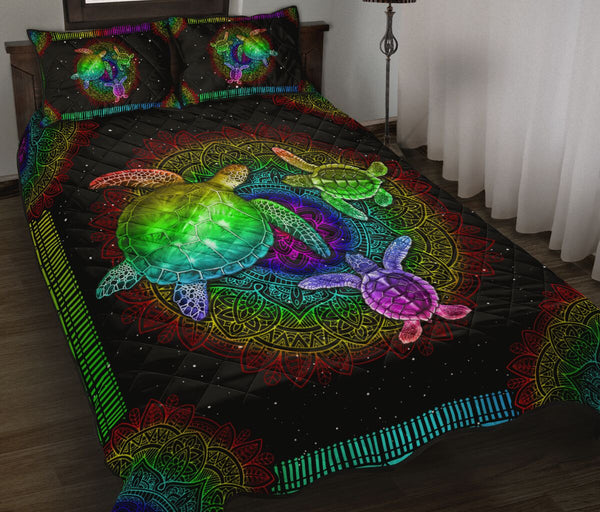 Quilt Bed Set - Turtle - Rainbow 41 - Love Quilt Bedding Set