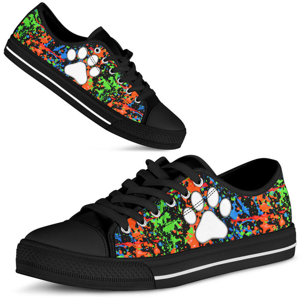 Dog Paw Neon Splash - Low Top - Nnd Shoe - Love Love Top Shoes