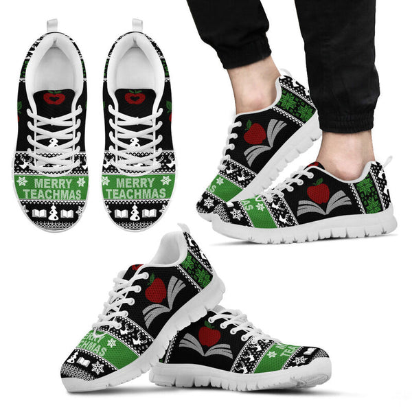 Teacher Christmas Shoes Sneakers, Running Shoes, Shoes For Women, Shoes For Men, Custom Shoe- Love Sneakers