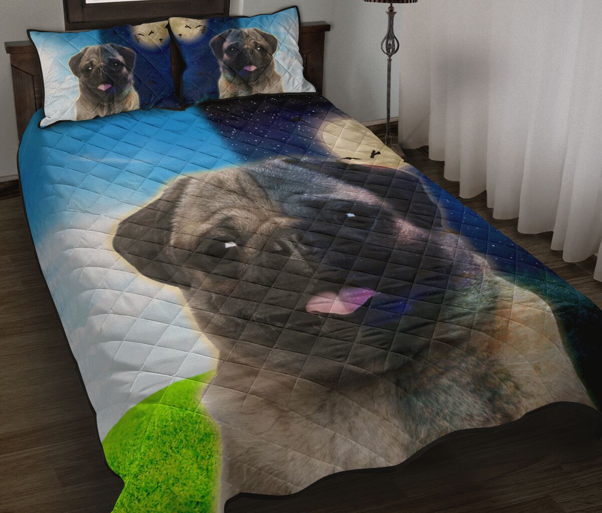 Pug Day And Night - Bed Set - Love Quilt Bedding Set