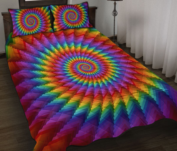 Colorful Tornado Hippie Quilt Bed Set - Love Quilt Bedding Set