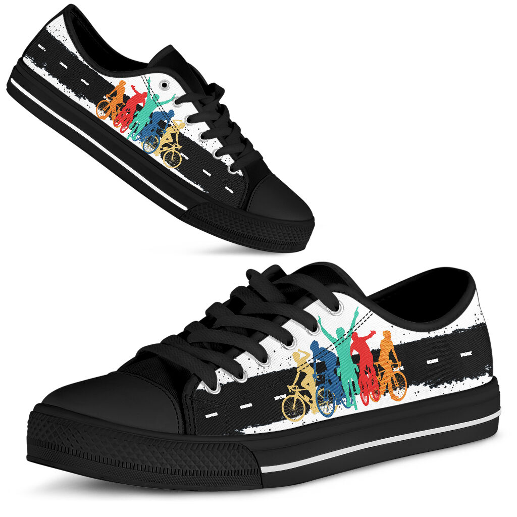 Cycling Color Art Low Top Shoes - Love Low Top Shoes