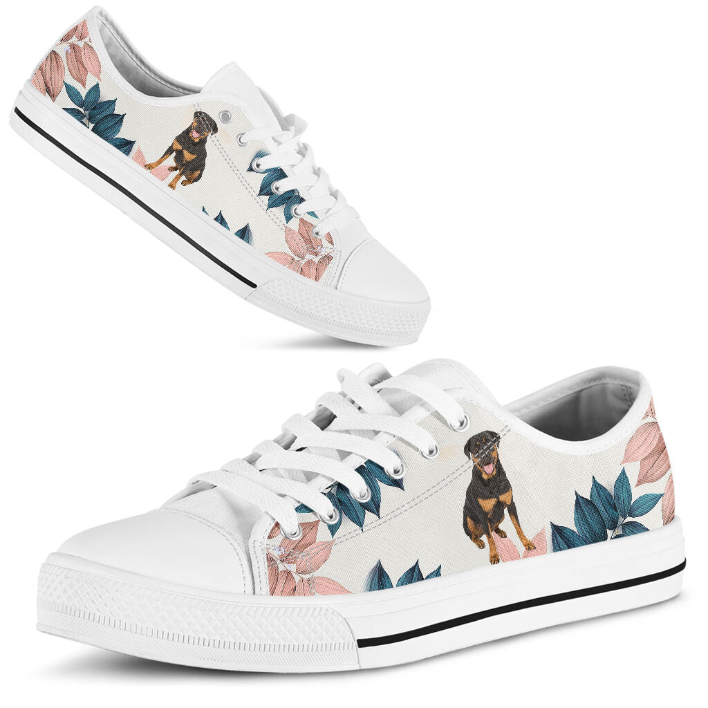 Rotttweiler Flower Pink - Low Top Shoe - Love Love Top Shoes