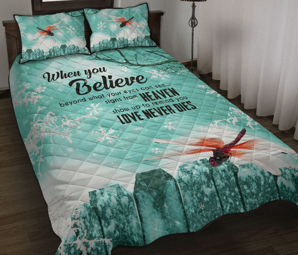 Quilt Bed Set - Dragonfly - When You Believe 56 - Love Quilt Bedding Set