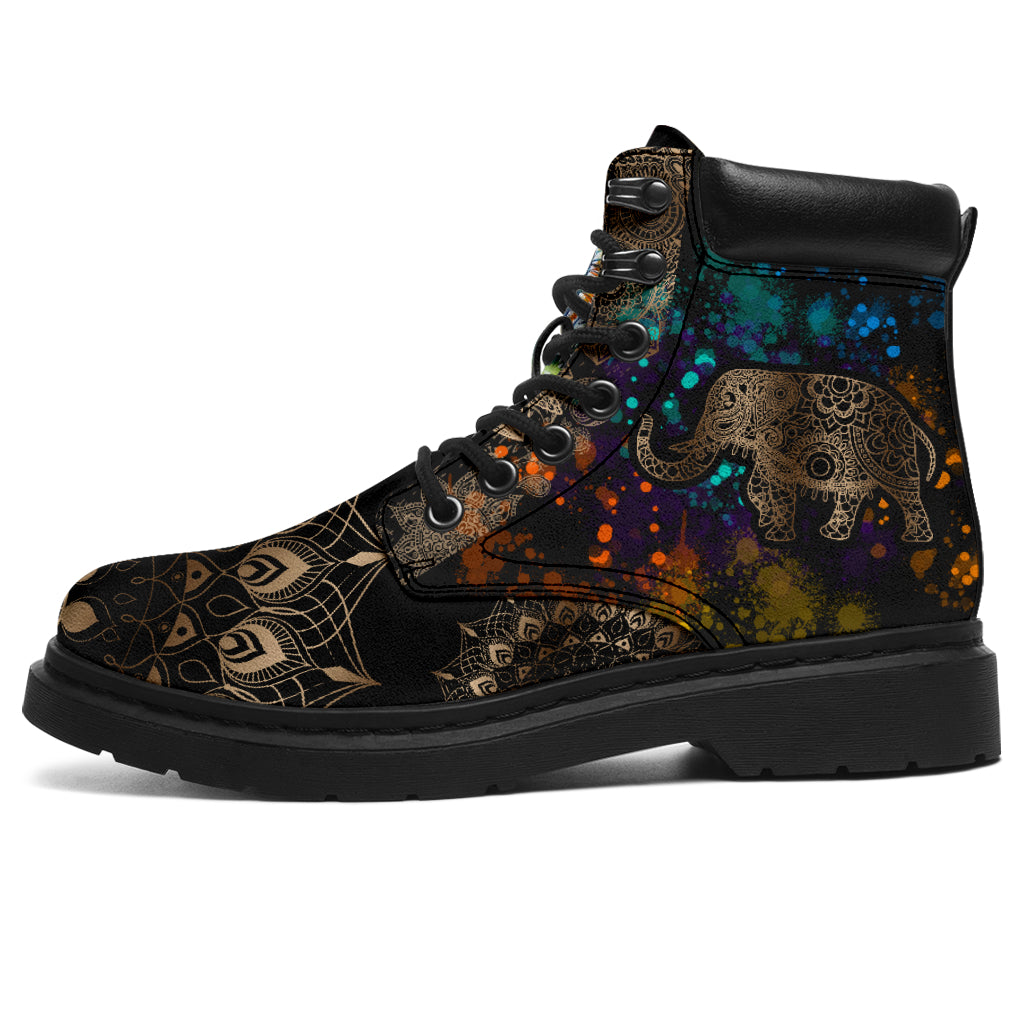 Elephant Henna With Watercolor Asboot - Tl - Love All Season Boots
