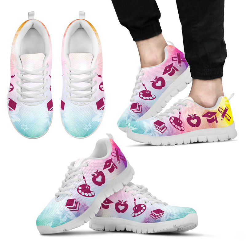 Teacher Flower Vector Sneakers, Running Shoes, Shoes For Women, Shoes For Men, Custom Shoes,- Love Sneakers